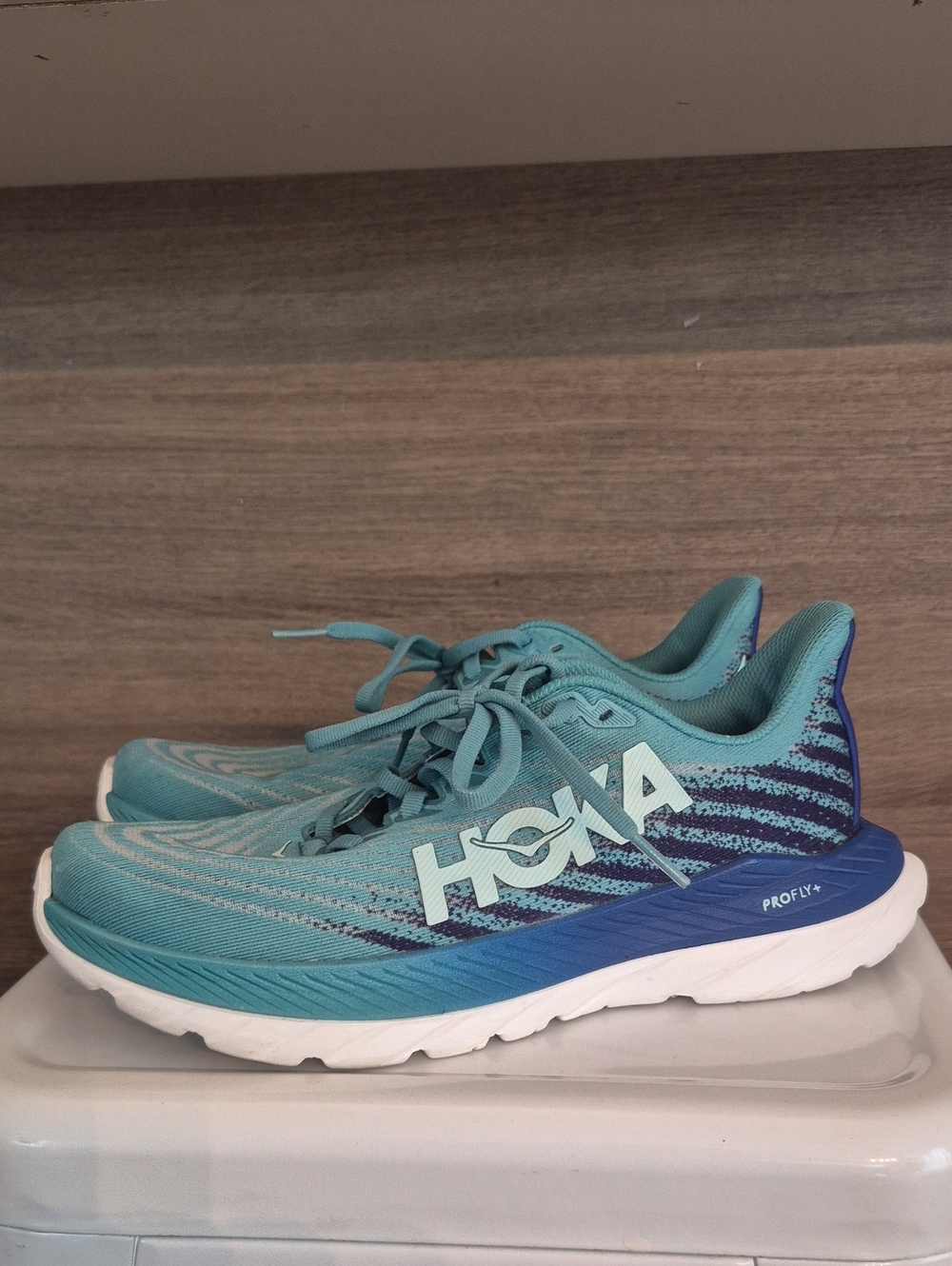 Hoka Women's Teal and Blue Road Running Shoes